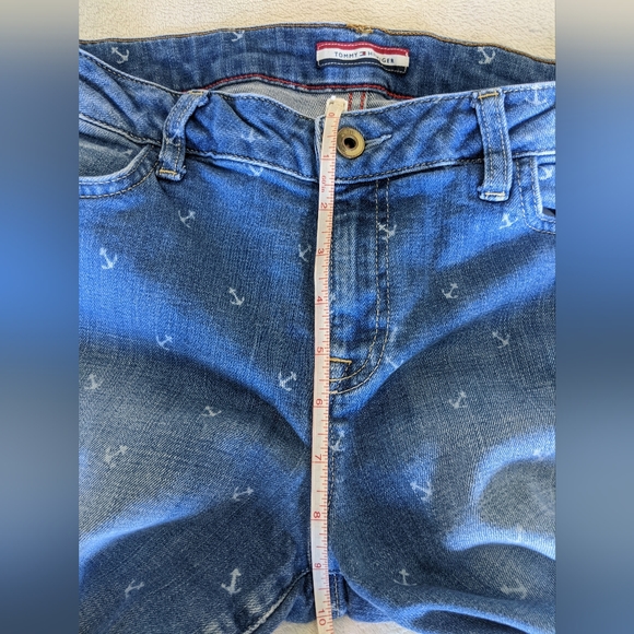 Tommy Hilfiger Crop Jeans Nautical Anchors Size 10 - Picture 6 of 10